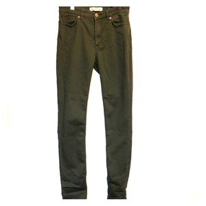 Green stretchy skinny jeans